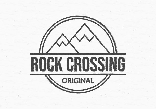 复古的徽章或标签。山狼籍的图标。复古邮票或印章设计。原创品牌圆形徽章，用于商业和时尚排版。矢量插图。图片下载