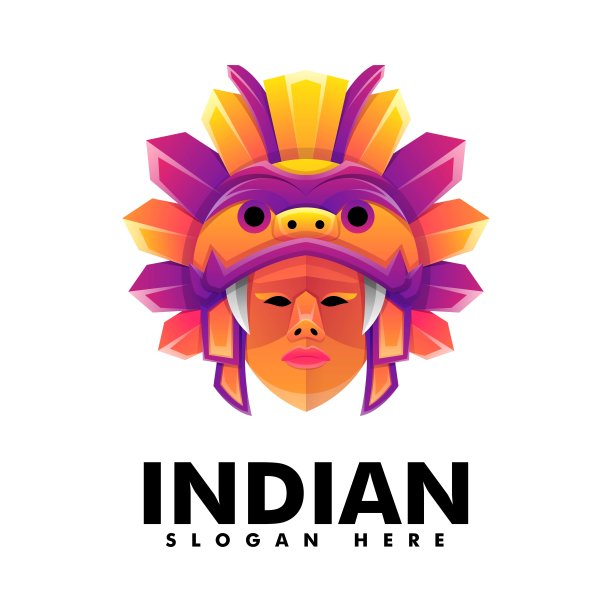 矢量插图印度女人梯度彩色风格。图片下载