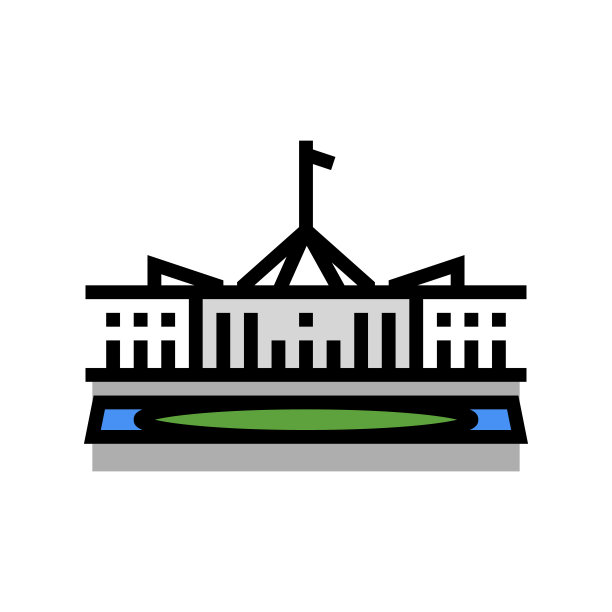 堪培拉城市颜色图标矢量插图图片下载