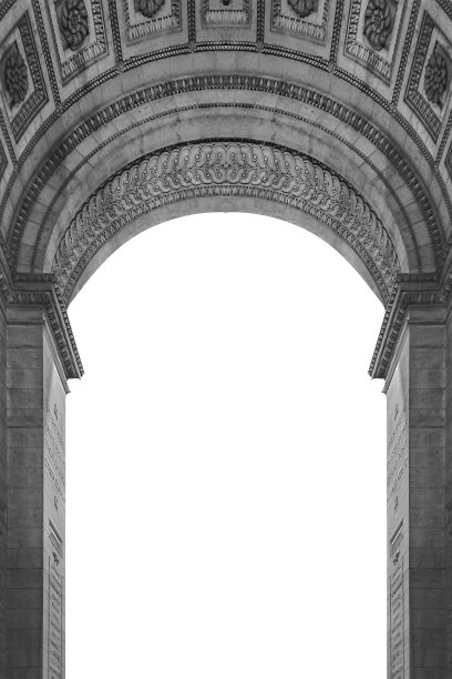 新古典主义风格的拱门孤立建筑图片下载