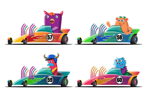 在游戏竞争中，玩家在赛车游戏中使用高速赛车获胜。电子竞技赛车。图片下载