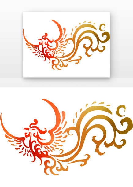 彩色凤凰飞舞剪影图片下载