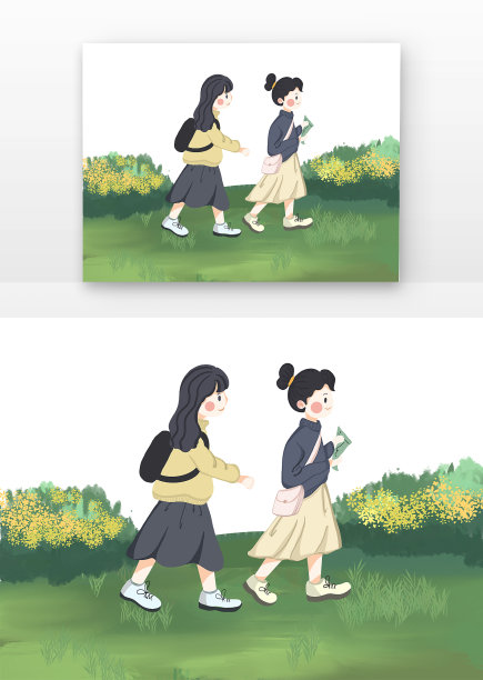 中国旅游日姐妹露营登山图片下载