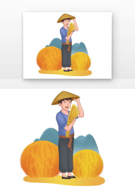 卡通农民劳动形象图片下载