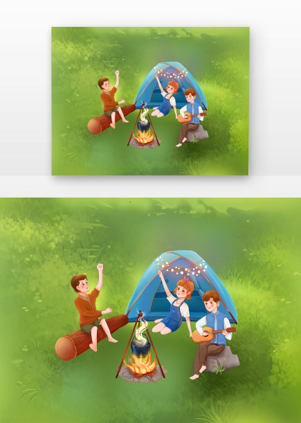 中国旅游日露营烧烤图片下载