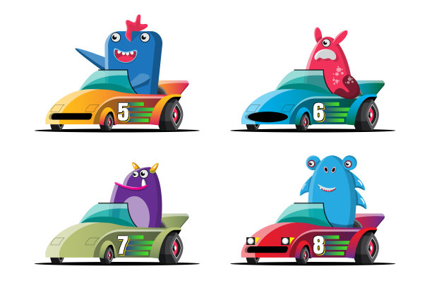 在游戏竞争中，玩家在赛车游戏中使用高速赛车获胜。电子竞技赛车。图片下载