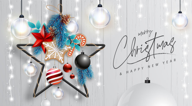 圣诞快乐，新年快乐海报图片下载