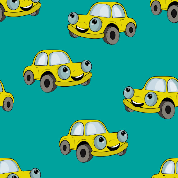 无缝图案与可爱的车在彩色背景。Cartoot运输。矢量插图。涂鸦风格。设计婴儿打印，邀请，海报，卡片，织物，纺织品图片下载