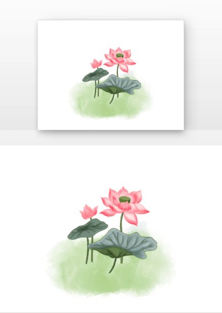 古风水墨荷花图片下载