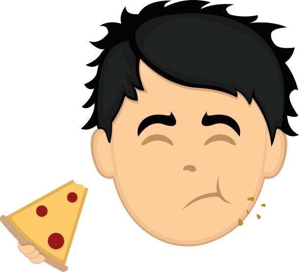 矢量脸人卡通吃披萨图片下载
