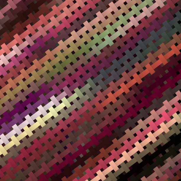 多彩的交错纤维方格表面元素柳条塑料编织图案纹理背景。图片下载