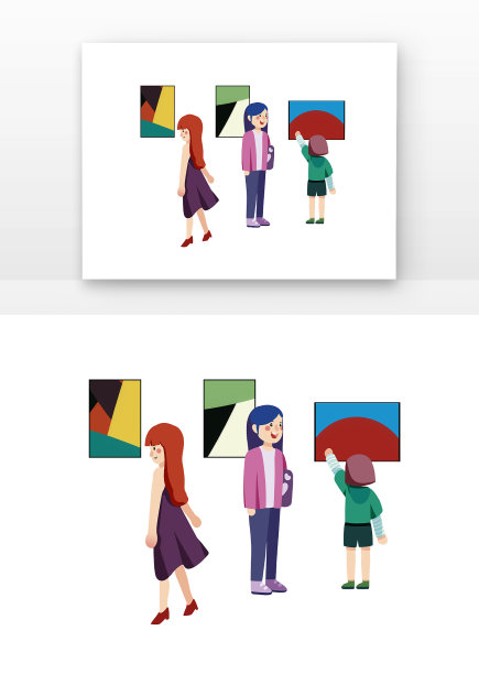 参观博物馆美术展图片下载