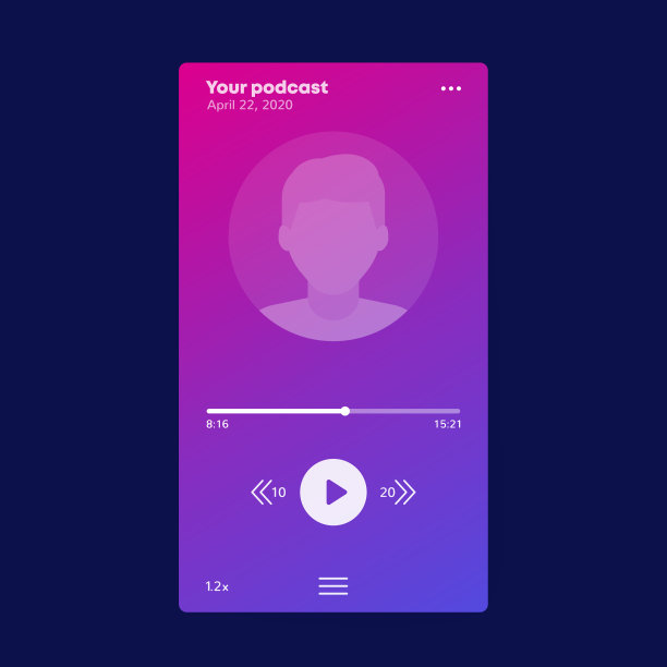 播客应用程序播放器移动UI设计图片下载