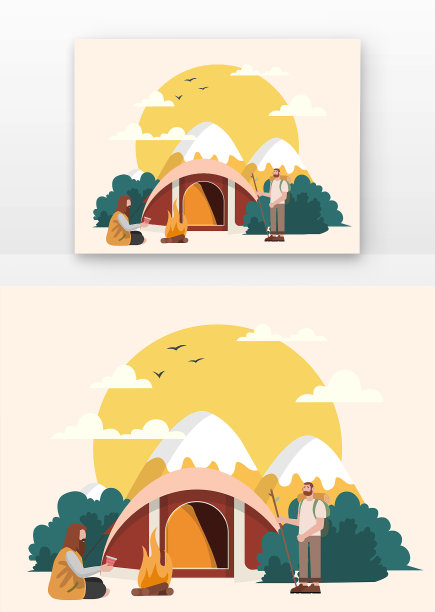 旅游露营人物场景图片下载