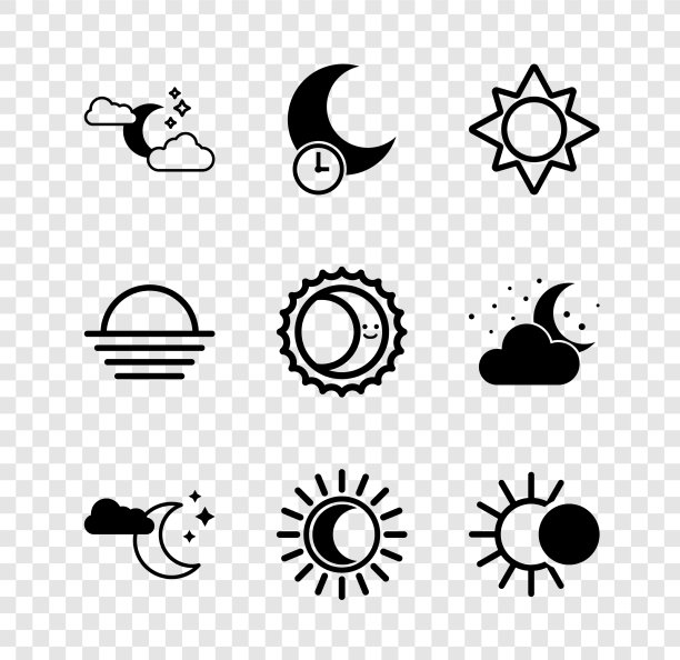 云与月亮和星星一起沉睡的太阳图片下载