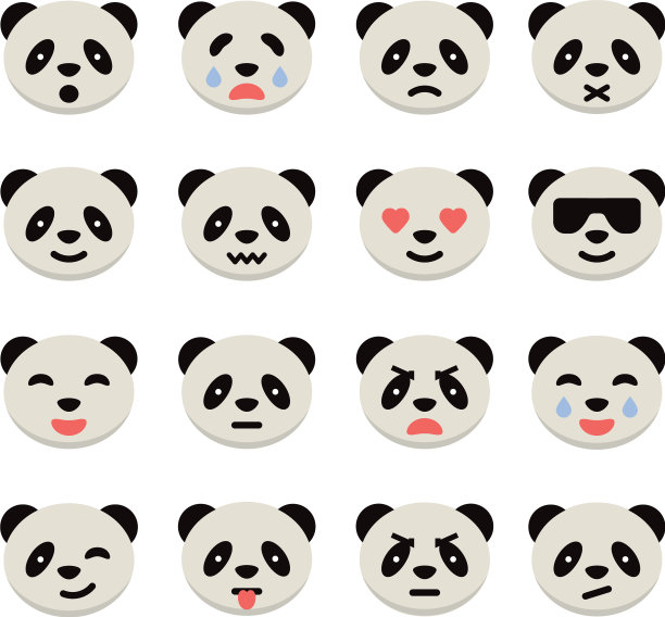 熊猫情感图标图片下载