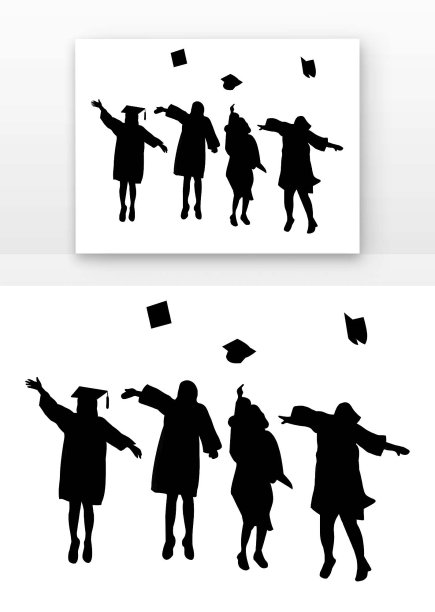 黑色活泼剪影图片下载