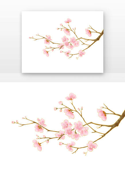 粉色桃花手绘图图片下载