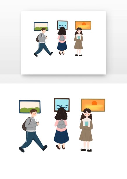 博物馆日朋友一起去观展图片下载