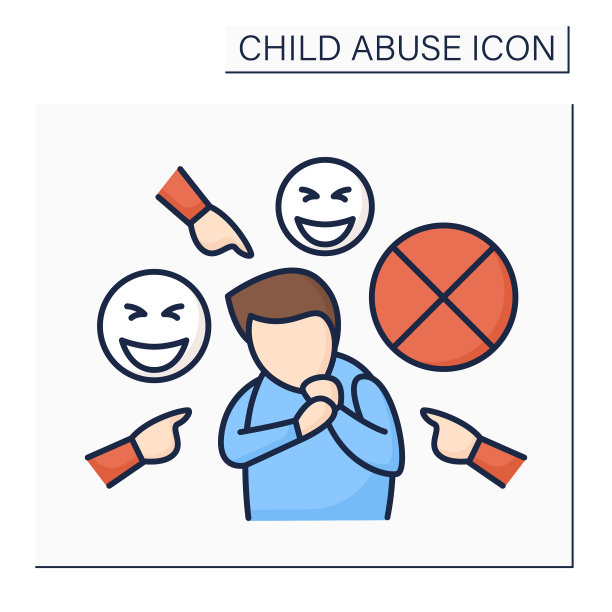 欺凌彩色图标图片下载