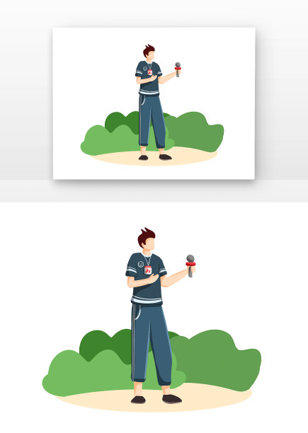 男记者报道元素图片下载