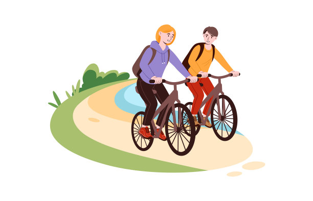 人们骑自行车图片下载