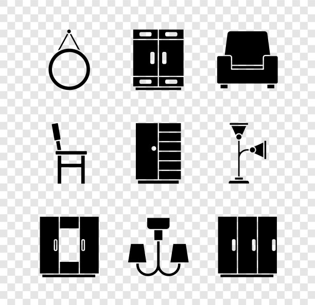 设置镜子衣柜扶手椅吊灯椅子图片下载