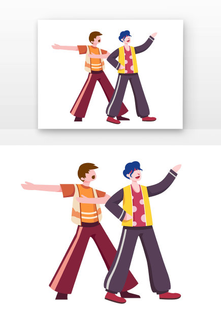 唱歌的男孩插画元素图片下载