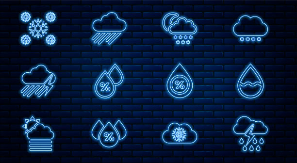 集线云与雨闪电水滴图片下载