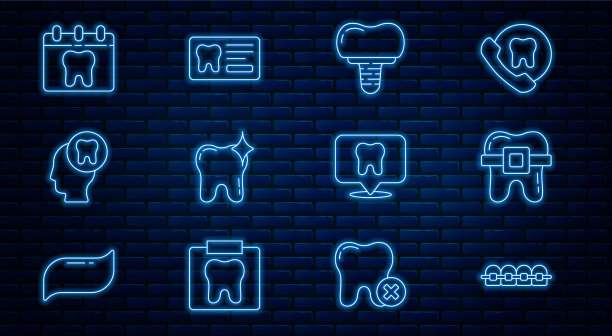 用牙套和种植牙固定线齿图片下载