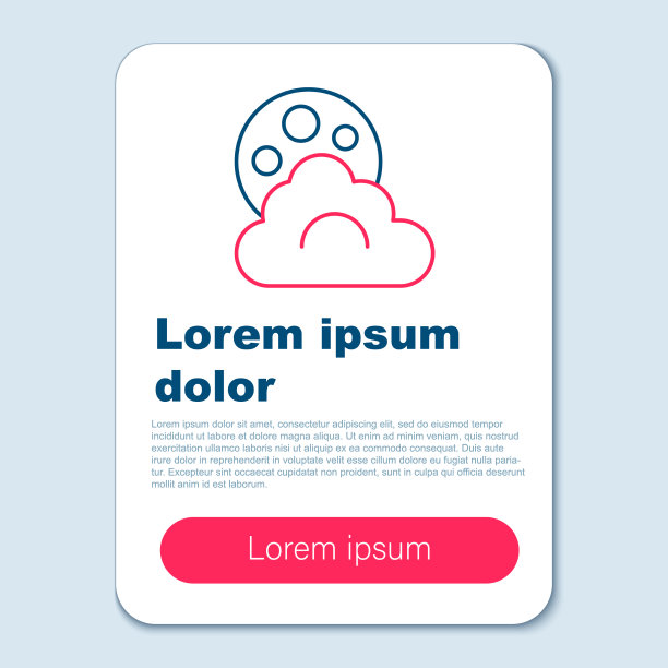 线云与月亮图标孤立在灰色图片下载