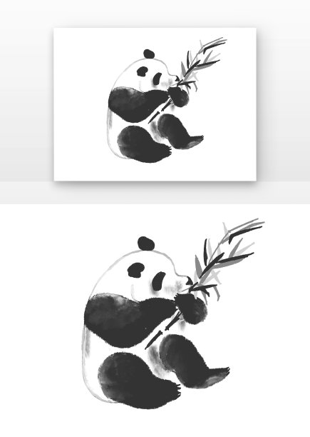 中国水墨动物熊猫动物图片下载