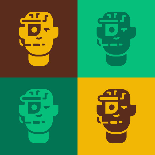 波普艺术智能眼镜安装在眼镜图标图片下载