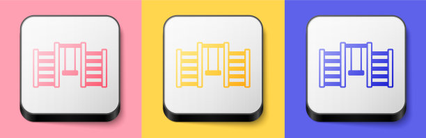 等距木制瑞典墙图标孤立上图片下载