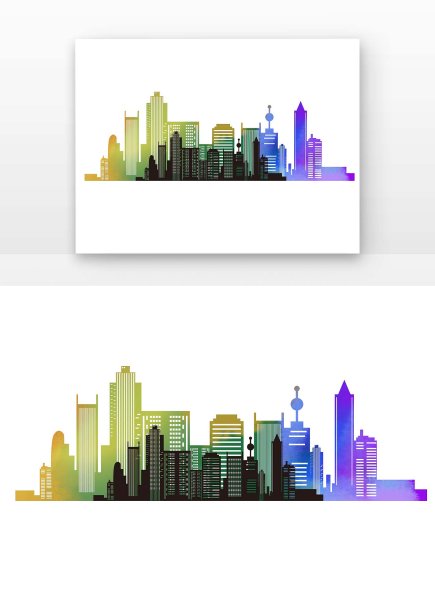 绿色水彩剪影图片下载