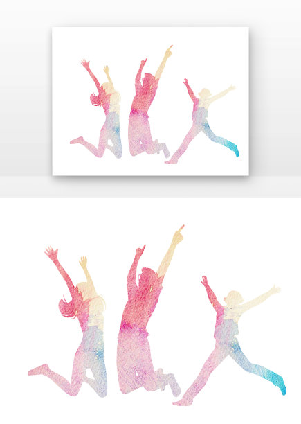 青年人剪影跳跃年轻人图片下载