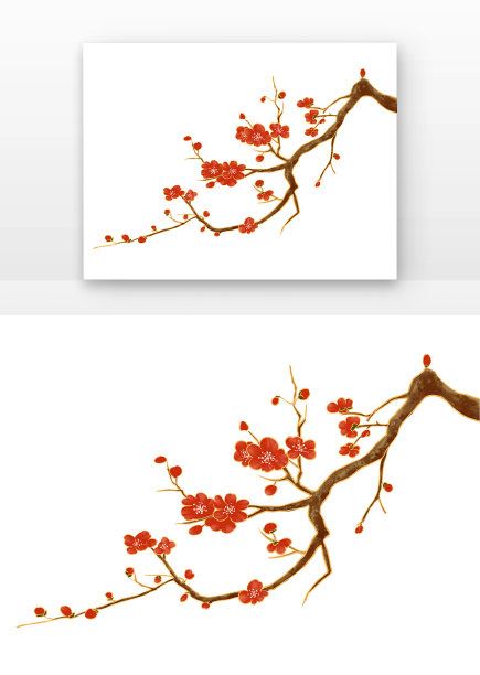 梅花红色古风梅树枝文雅图片下载