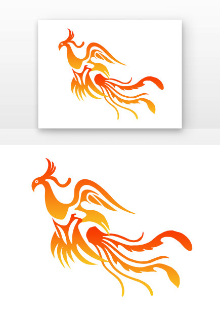 剪影凤凰剪影简约线描凤凰图片下载