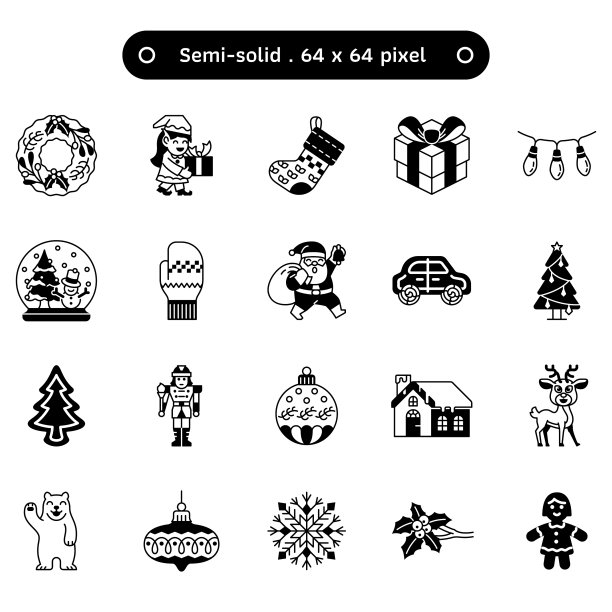 圣诞节的东西vol2半固体图标设置图片下载