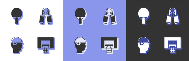 设置篮球篮板球拍棒球头盔图片下载