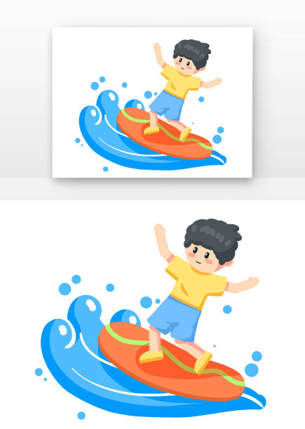 夏季清爽冲浪儿童图片下载