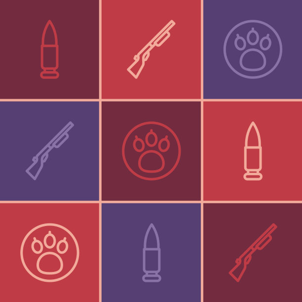 设置线子弹爪搜索和猎枪图标图片下载