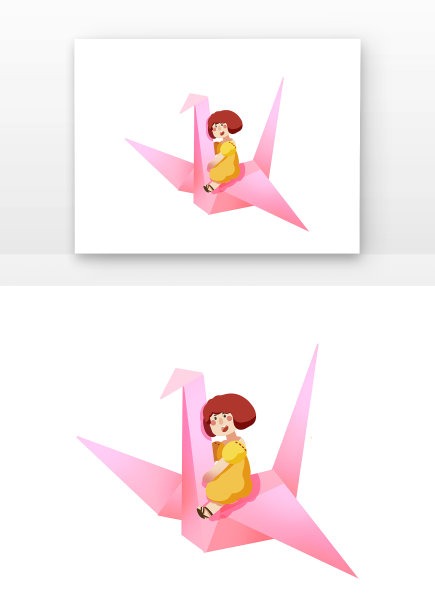 儿童节儿童在千纸鹤上图片下载