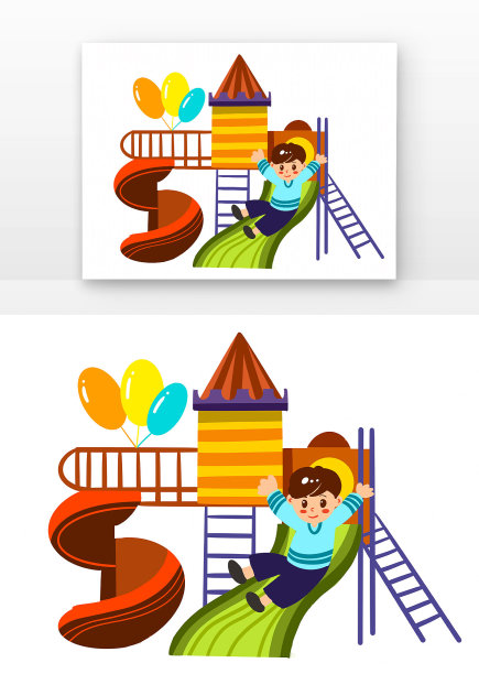 儿童游乐园玩耍元素图片下载