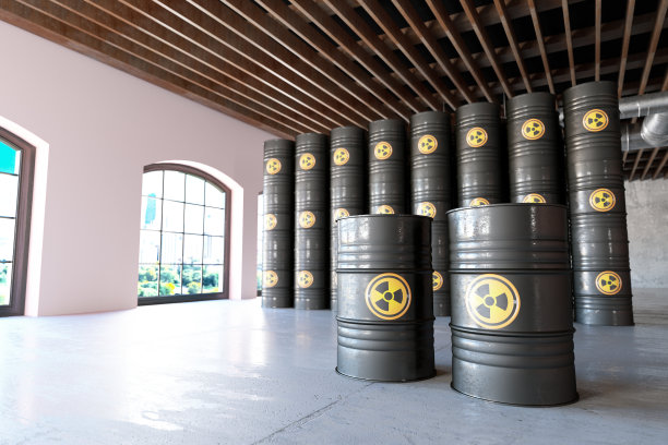 储存核有毒废料的黑色桶图片下载