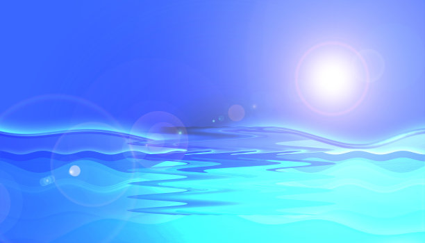 抽象蓝色阴影波浪背景与透明温和的圆圈。图片下载