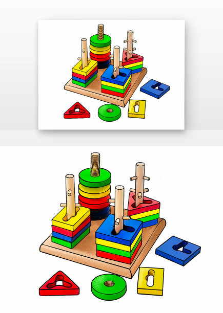 原创元素儿童节玩具积木图片下载