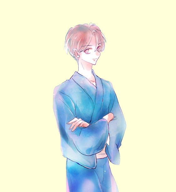 一个穿着清凉浴衣的男人图片下载