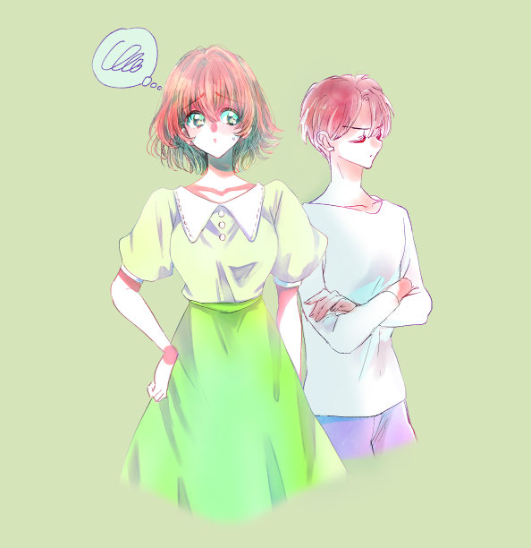 男人和女人互相路过的插图图片下载