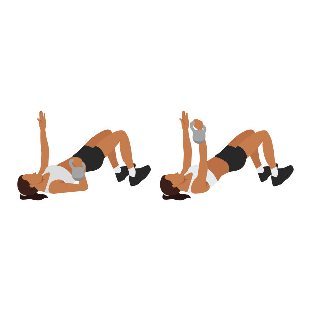 女子做单臂地板臀桥压图片下载